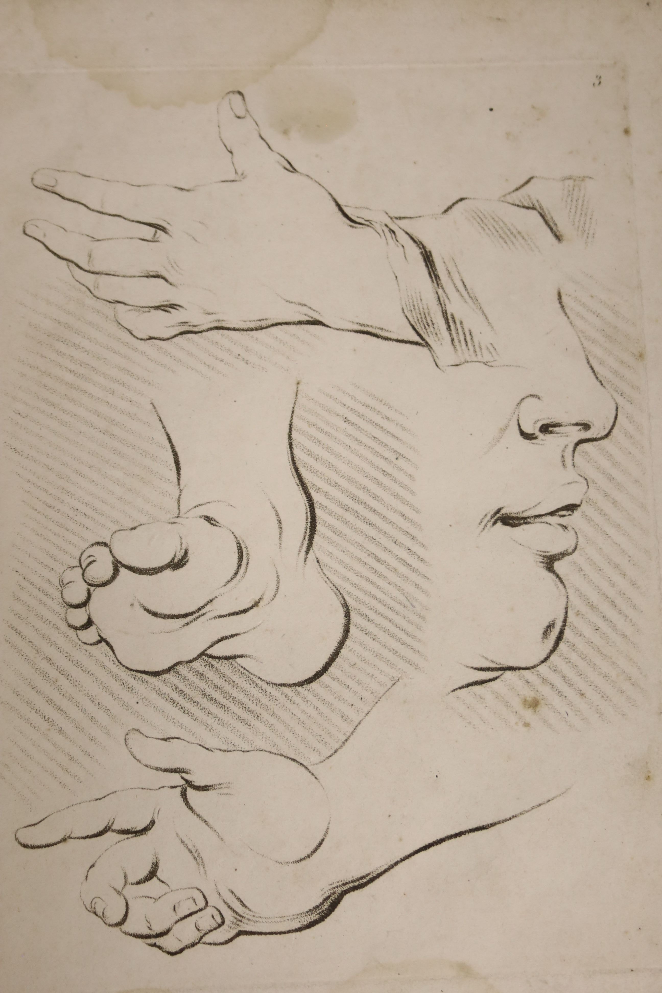 'First Number of Rudiments' published April 1810 by R. Ackermann at his Repository of Arts, Strand, London, bound with similar plates, titled French Rudiments of Figures by Le Clerc